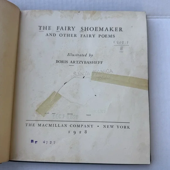 The Fairy Shoemaker Fairy Poems Boris Artzybasheff 1928 1st Ed. Illustrated Book - Picture 5 of 16